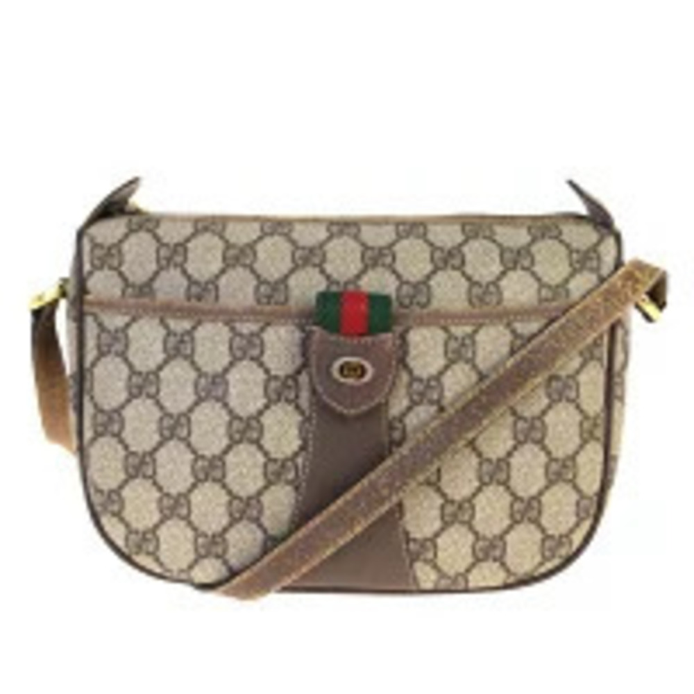 Gucci Sherry GG Interlocking Leather Shoulder Bag Brown